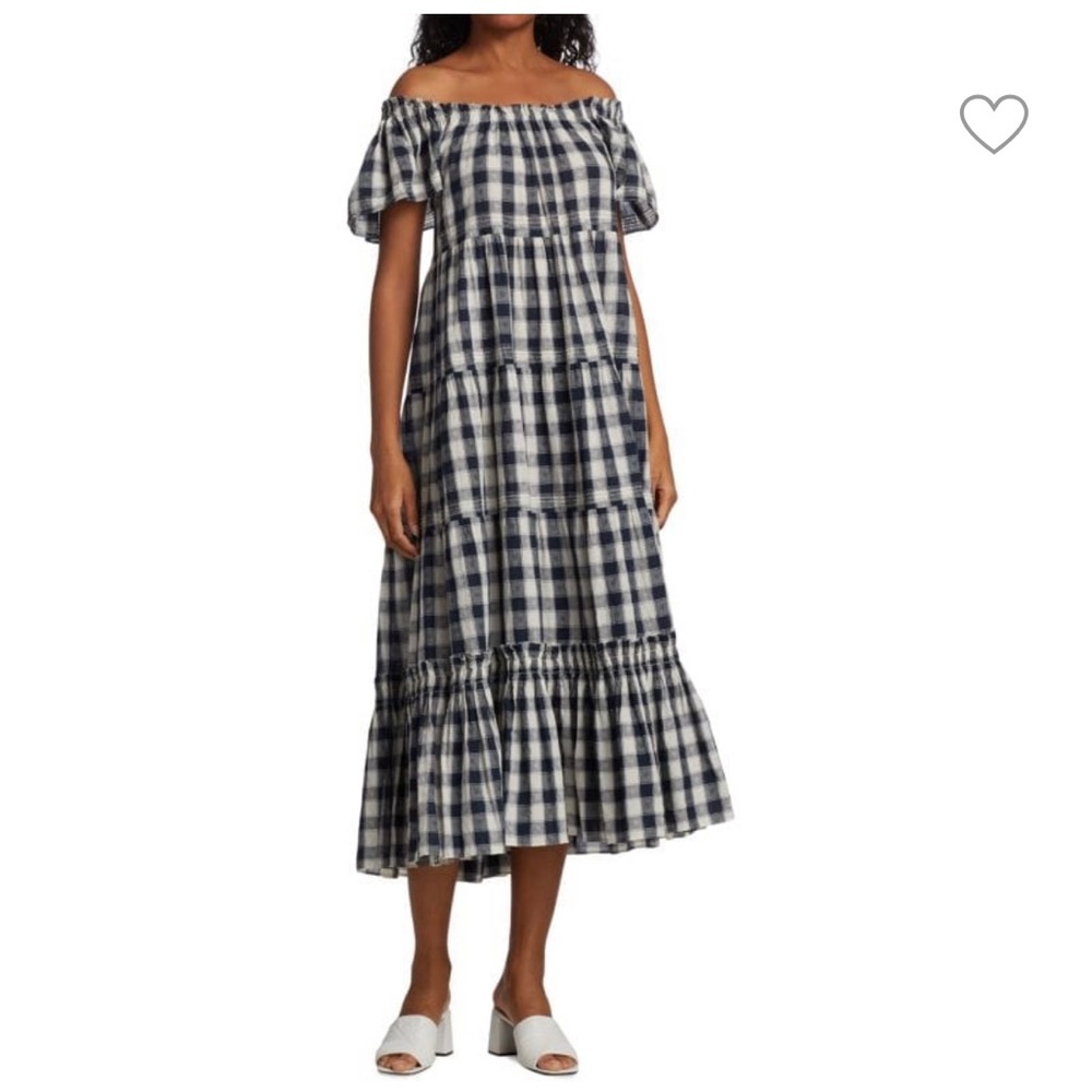 The Great The Nightingale Gingham Dress in Navy